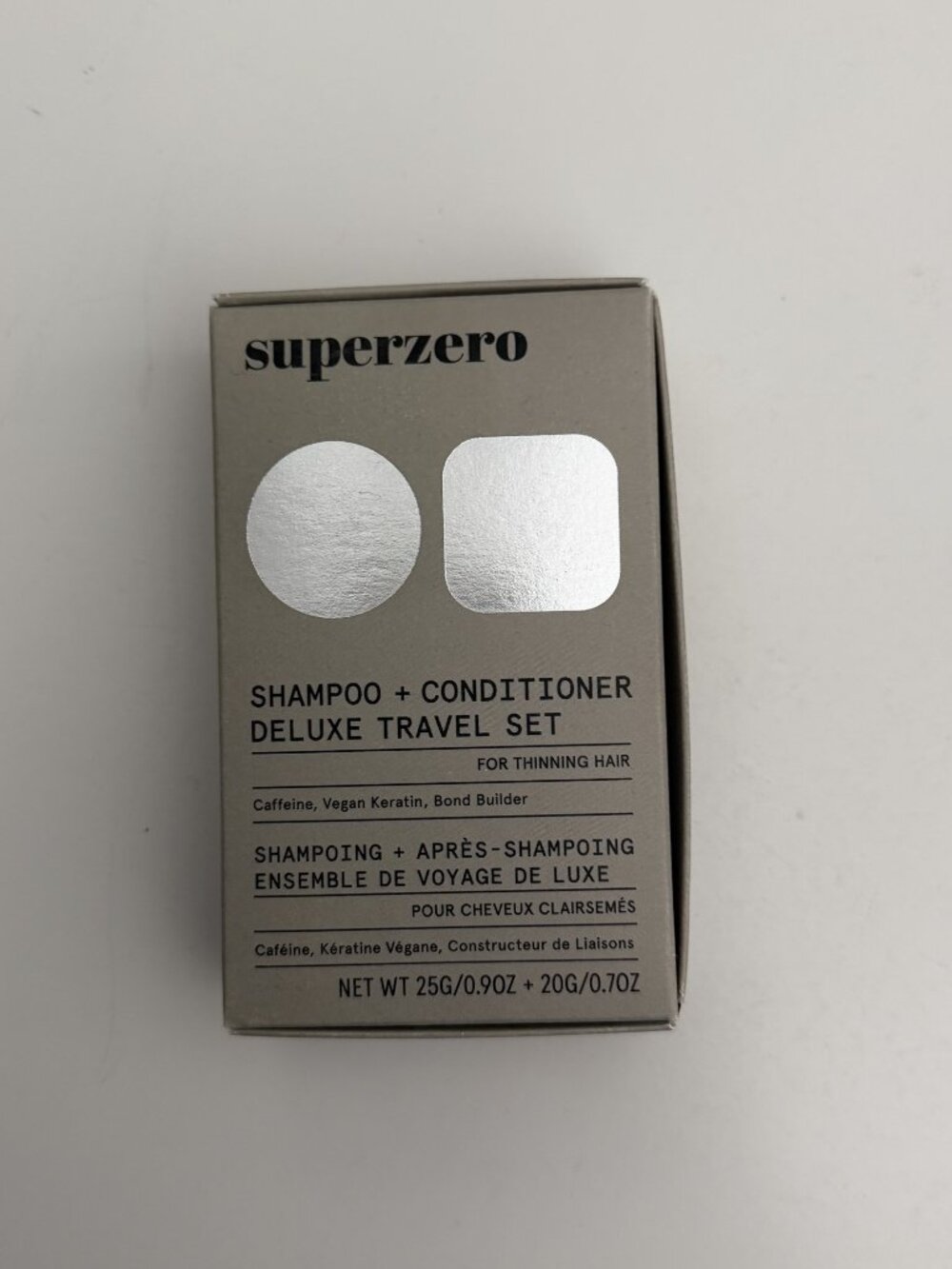NWT superzero Shampoo + Conditioner Deluxe Travel Set